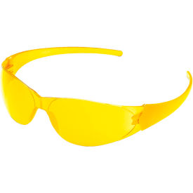 MCR Safety CK114 Crews Checkmate Safety Glasses Amber Lens Amber Frame Anti-Fog CK114
