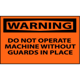 Machine Labels - Warning Do Not Operate Machine Without Guards W261AP