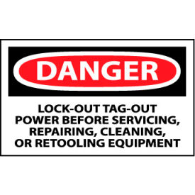 Machine Labels - Danger Lock-Out Tag-Out Power Before Servicing D303AP