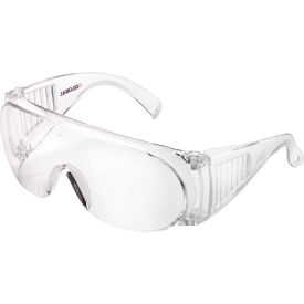 GoVets™ OTG Visitor Safety Glasses Scratch Resistant Clear Lens/Frame - Pkg Qty 10 121HC708