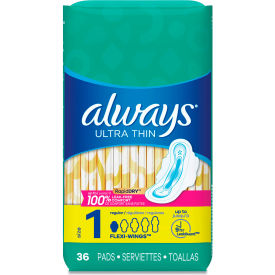 Always® Ultra Thin Pads with Wings Size 1 Regular Absorbency 36/Pack 08322PK