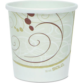 SOLO® Flexstyle Double Poly Paper Containers 16 oz Symphony Design Paper 25/PK 20 Packs/CT H4165-J8000
