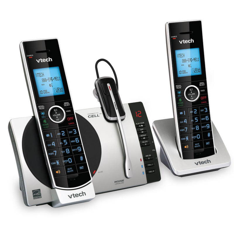VTech DECT 6.0 2 Handset Connect To Cell Cordless Phone With Digital Answering System, DS6771-3, 2 Handsets, 1 Cordless Headset MPN:80-0253-00