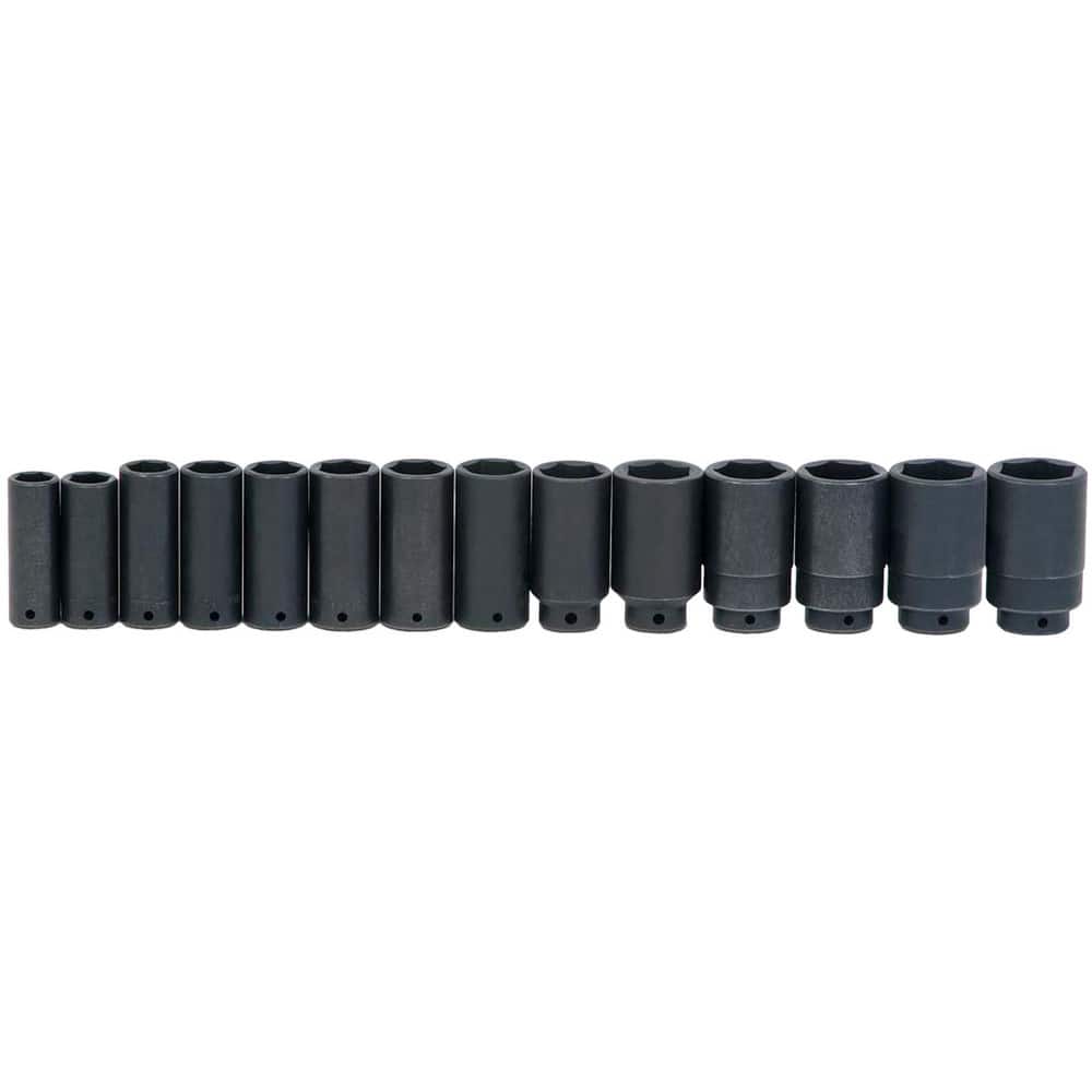 Socket Sets, Set Type: Deep , Measurement Type: SAE , Drive Size: 1/2 , Minimum Size (Inch): 3/8 , Maximum Size (Inch): 1-1/4  MPN:JHWWS1413RC