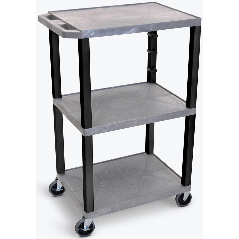 Carts; Cart Type: Utility ; Caster Type: 2 Locking, 4 Swivel ; Caster Material: TPR ; Material: Plastic ; Length (Inch): 18 ; Width (Inch): 24 MPN:UCPL1GY-B