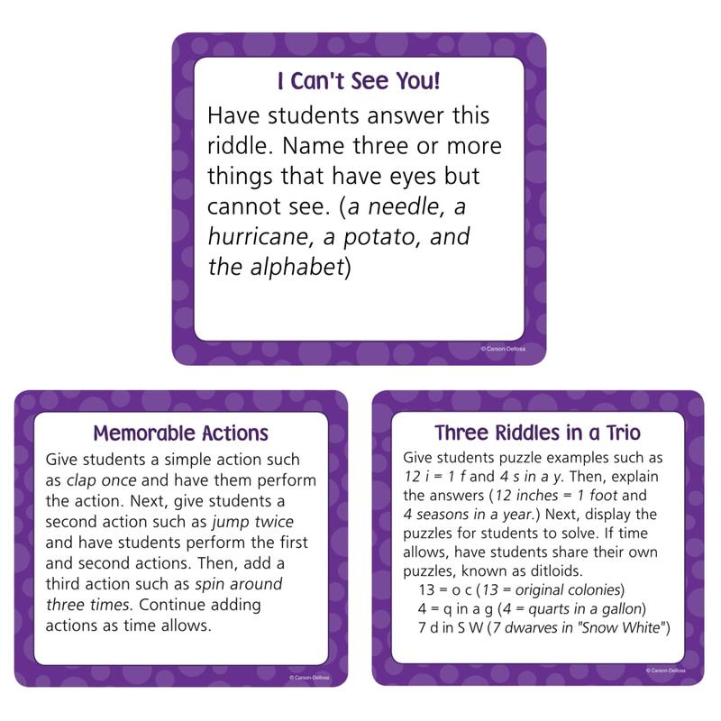 Carson-Dellosa Brain Breaks Curriculum Cut-Outs, Brain Benders, Grades K-5 MPN:120487
