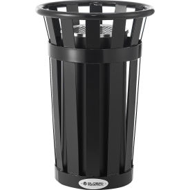 GoVets™ Slatted Steel Outdoor Ashtray 13 Gallon Black 155615