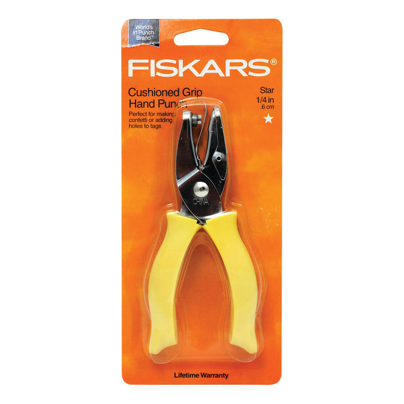 Fiskars Hand Punches, 1/4in Star, Yellow, Pack Of 3 MPN:FSK23537097BN