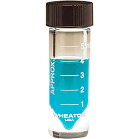 Wheaton 5ML Graduated Glass V-Vials Clear 20-400 PTFE Faced Rubber Liner Case of 12 W986279NG