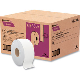 Cascades PRO® Select Jumbo Bath Tissue Septic Safe 2-Ply White 750'/Roll 12/Case B230