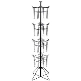 Rotating Literature Display w/ 16 Standard Wire Pockets and Wire Base Black 100A