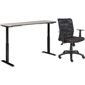 Interion® Height Adjustable Table with Chair Bundle - 72