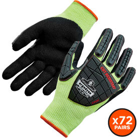 Ergodyne® Proflex 7141 DIR Cut Resistant Gloves Nitrile Coated ANSI A4 L Lime 72 Pairs 17834