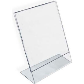 Global Approved 112714 Vertical Slanted L-Shaped Acrylic Sign Holder 8.5