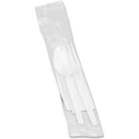 Genuine Joe® GJO58926 Wrapped Cutlery Kit Plastic White 250/Carton GJO58926