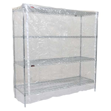 Cart Cover, 48x24x63, Clear, Vinyl, Zipper MPN:CZ-63-2448-T