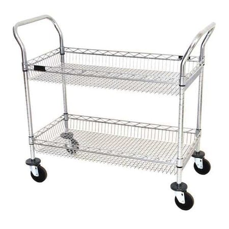 Utility Cart, 2 Chrome Basket Shelves MPN:WBC1836C-2B