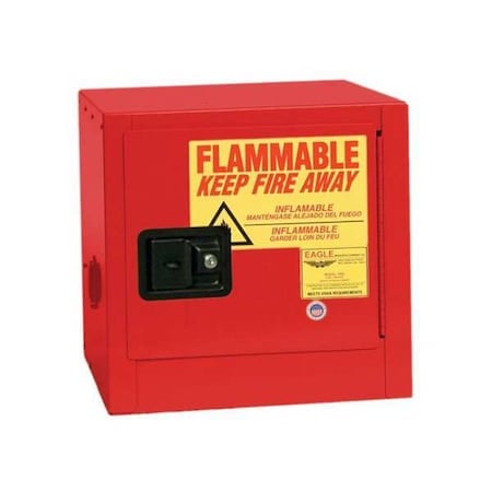 Hazardous Material Storage Cabinet, 2 gal, 1 Shelves, Steel, 17 in W x 18 in H x 17 in D, Red MPN:1900XRED