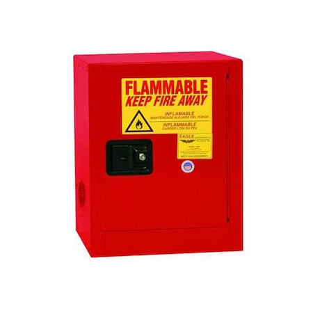 Hazardous Material Storage Cabinet, 4 gal, 1 Shelves, Steel, 17 in W x 22 in H x 17 in D, Red MPN:1904XRED