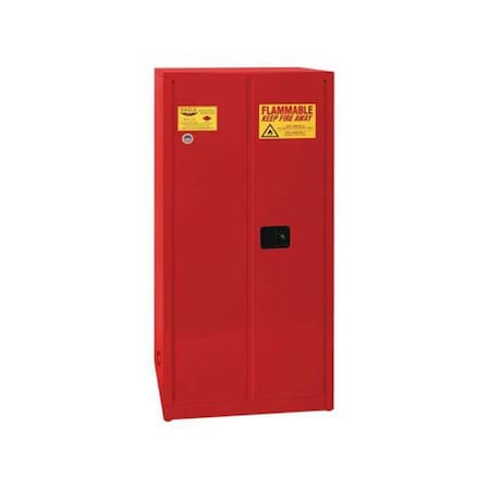 Hazardous Material Storage Cabinet, 60 gal, 2 Shelves, Steel, 34 in W x 65 in H x 34 in D, Red MPN:1962XRED