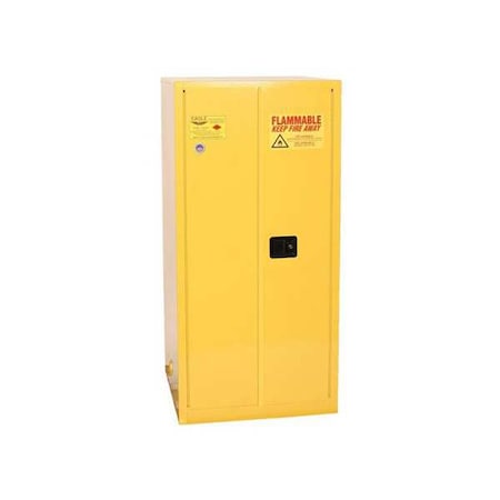 Hazardous Material Storage Cabinet, 55 gal, 1 Shelves, Steel, 34 in W x 65 in H x 34 in D, Yellow MPN:2610X