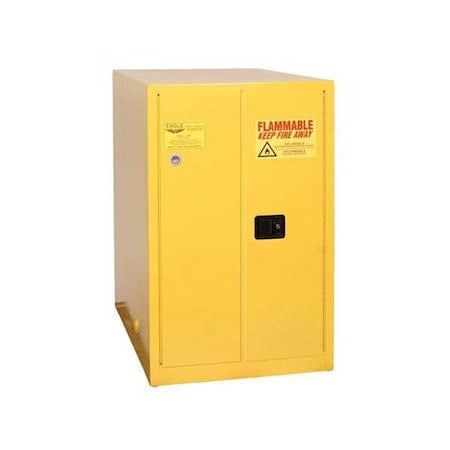 Hazardous Material Storage Cabinet, 55 gal, 0 Shelves, Steel, 30 in W x 50 in H x 48 in D, Yellow MPN:2810X