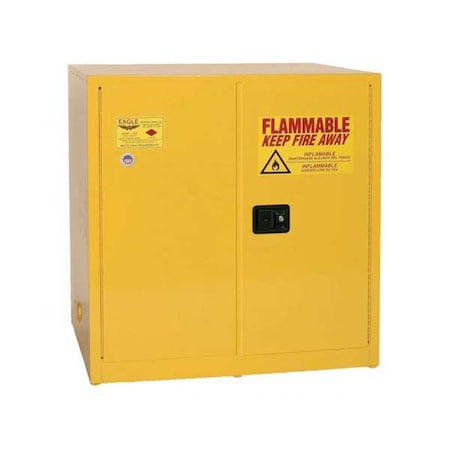 Hazardous Material Storage Cabinet, 60 gal, 1 Shelves, Steel, 43 in W x 44 in H x 34 in D, Yellow MPN:6410X