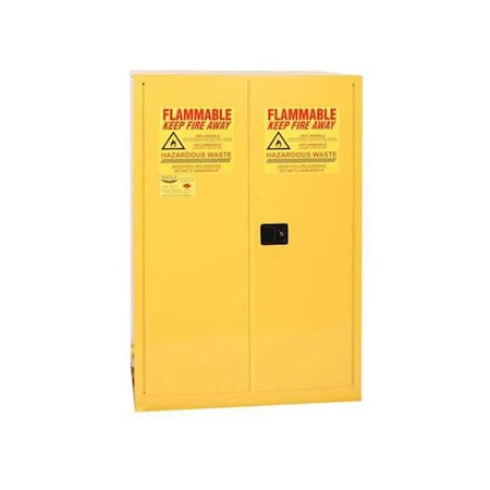 Hazardous Material Storage Cabinet, 60 gal (2 x 30 gal Drums), 1 Shelves, Steel, 43 in W x 65 in H x MPN:HAZ9010X