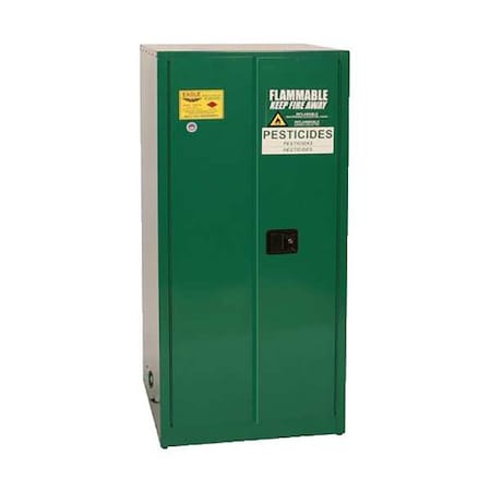 Hazardous Material Storage Cabinet, 60 gal, 2 Shelves, Steel, 34 in W x 65 in H x 34 in D, Green MPN:PEST6010X