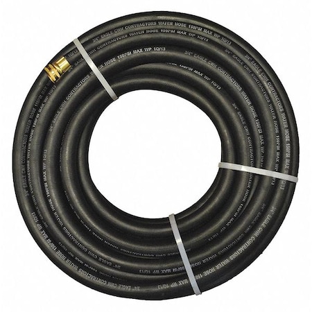 5/8 in ID x 50 ft L Water Hose, Rubber Tube, Black MPN:AH11-063GHT50