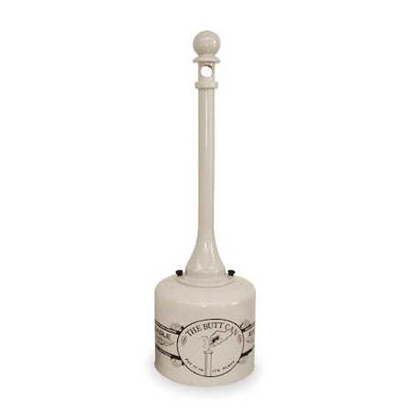 5 gal Cigarette Receptacle, 40 in H x 12 in Dia, Steel, Tan MPN:1205BEI