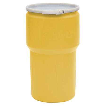 Open Head Transport Drum, Polyethylene, 14 gal, Unlined, Yellow MPN:1610