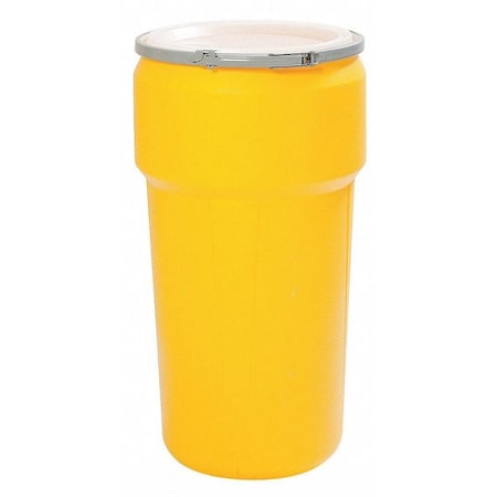 Open Head Transport Drum, Polyethylene, 20 gal, Unlined, Yellow MPN:1623M