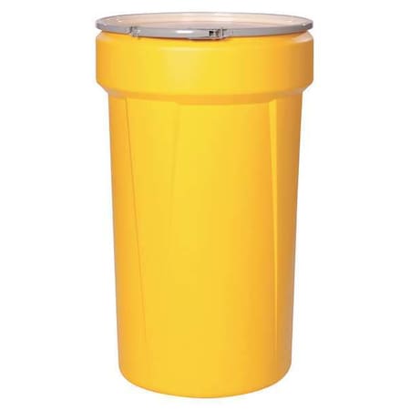 Open Head Transport Drum, Polyethylene, 57 gal, Unlined, Yellow MPN:1655M