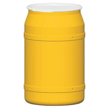 Open Head Transport Drum, Polyethylene, 57.5 gal, Unlined, Yellow MPN:1656