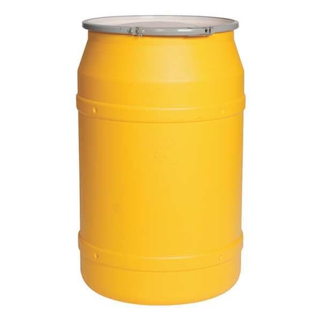 Open Head Transport Drum, Polyethylene, 57.5 gal, Unlined, Yellow MPN:1656M