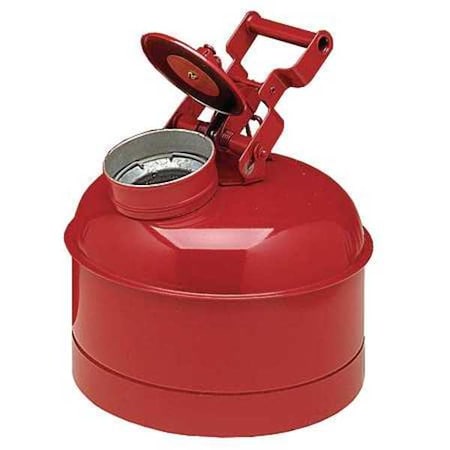 Liquid Disposal Safety Can, Galvanized Steel, 2.5 gal, Flame Arrester, Red, Flammables MPN:1423