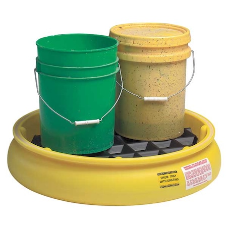 Spill Containment Tray, 5 gal Spill Capacity, 600 lb Load Capacity, Polyethylene MPN:1615