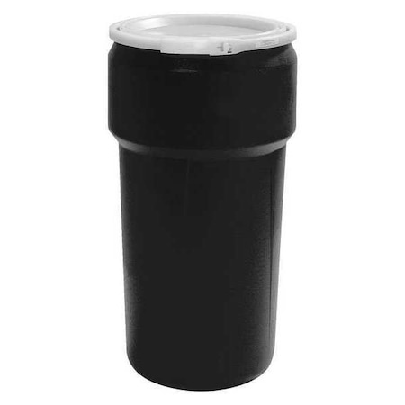 Open Head Poly Drum, w/Lock Ring, 20 gal., 20 gal, High-Density-Polyethylene MPN:1623BLK