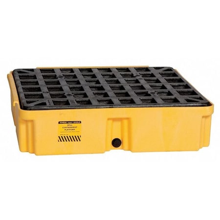 Drum Spill Containment Platform, for (1) Drum, 15 Gallon Spill Capacity, 2000 lb Load Capacity MPN:1633D