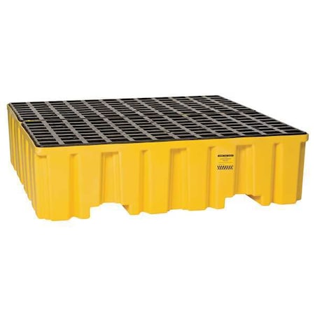 Spill Pallet, 132 gal Spill Capacity, 4 Drums, 8, 000 lb Load Capacity, Polyethylene MPN:1640ND