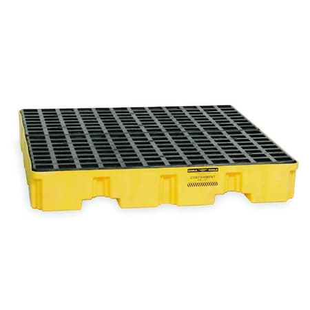 Spill Pallet, 66 gal Spill Capacity, 4 Drums, 8, 000 lb Load Capacity, High Density Polyethylene MPN:1645