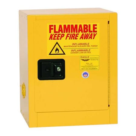Hazardous Material Storage Cabinet, 4 gal, 1 Shelves, Steel, 17 in W x 22 in H x 17 in D, Yellow MPN:1903X