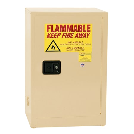 Flammable Safety Storage Cabinet, 12 gal, 1 Shelves, Steel, 23 1/4 in W x 35 in H x 18 in D, Beige MPN:1924XBEI