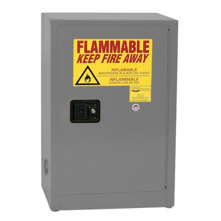 Flammable Safety Storage Cabinet, 12 gal, 1 Shelves, Steel, 23 1/4 in W x 35 in H x 18 in D, Gray MPN:1924XGRAY