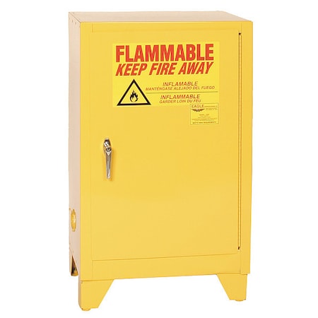 Hazardous Material Storage Cabinet, 12 gal, 1 Shelves, Steel, 23 1/4 in W x 39 in H x 18 in D MPN:1924XLEGS