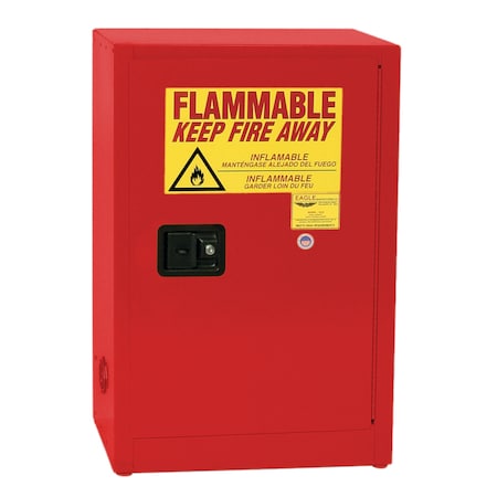 Hazardous Material Storage Cabinet, 12 gal, 1 Shelves, Steel, 23 1/4 in W x 35 in H x 18 in D, Red MPN:1924XRED