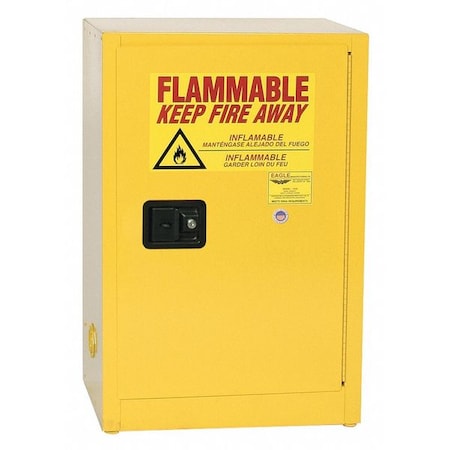Hazardous Material Storage Cabinet, 12 gal, 1 Shelves, Steel, 23 1/4 in W x 35 in H x 18 in D MPN:1925X