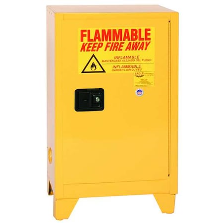 Hazardous Material Storage Cabinet, 12 gal, 1 Shelves, Steel, 23 1/4 in W x 39 in H x 18 in D MPN:1925XLEGS
