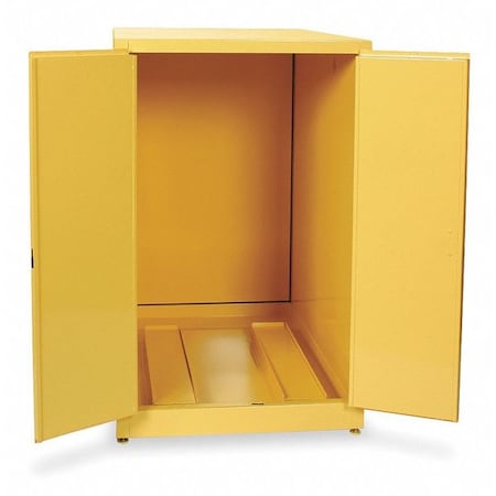 Hazardous Material Storage Cabinet, 55 gal, 0 Shelves, Steel, 30 in W x 50 in H x 48 in D, Yellow MPN:1928X